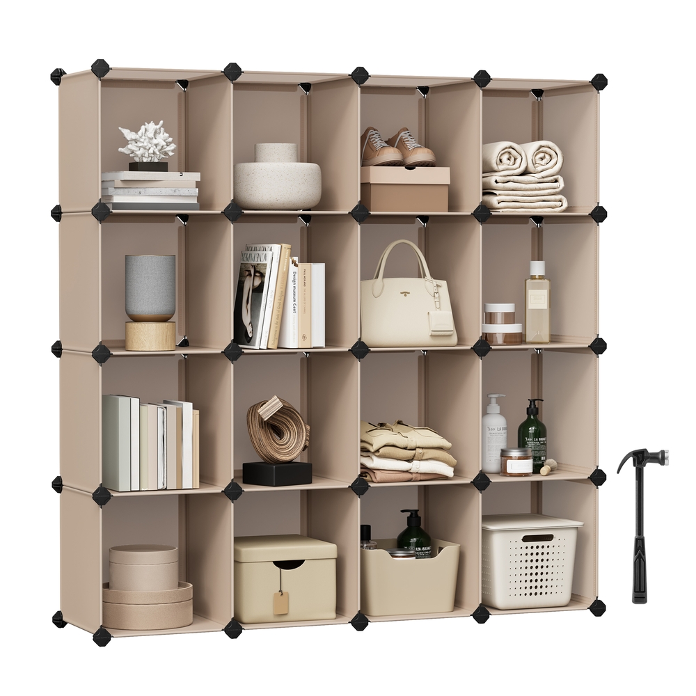 16-Cube Storage Unit Camel Brown