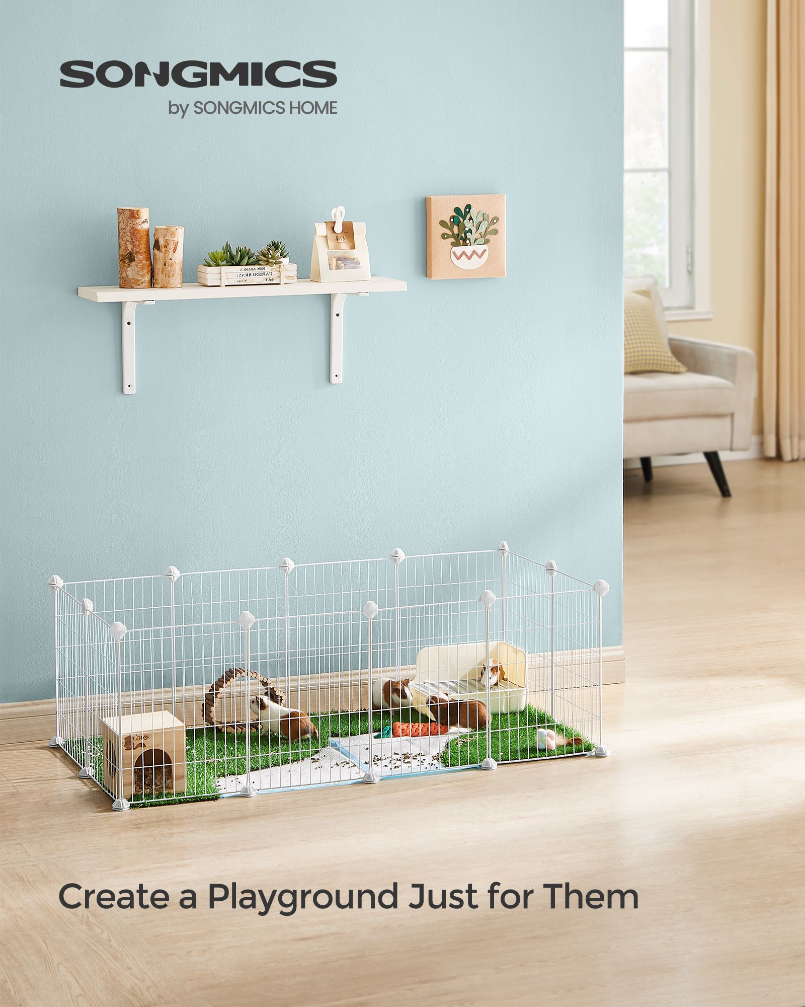 Pearl white modular metal small animal playpen Pearl white modular metal small animal playpen