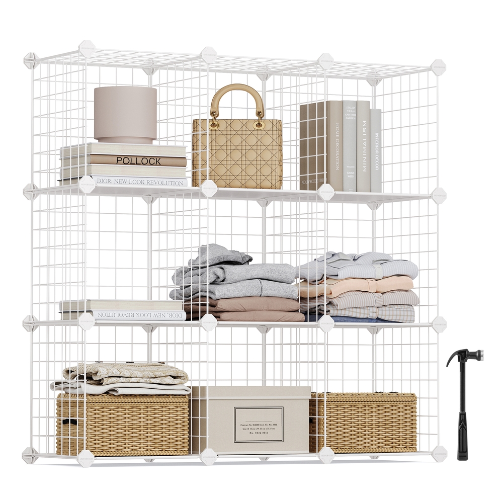 White Metal Storage Cubes
