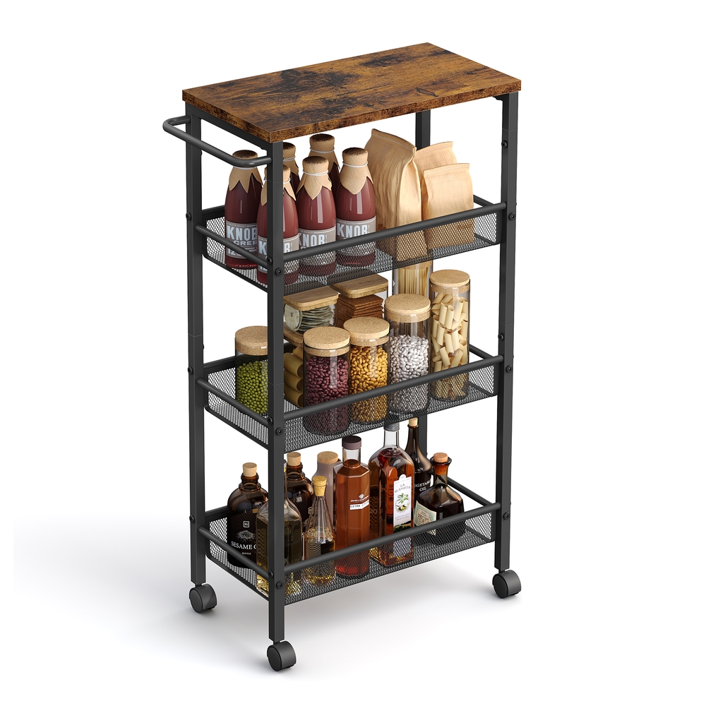 Space-Saving Kitchen Cart with Wheels