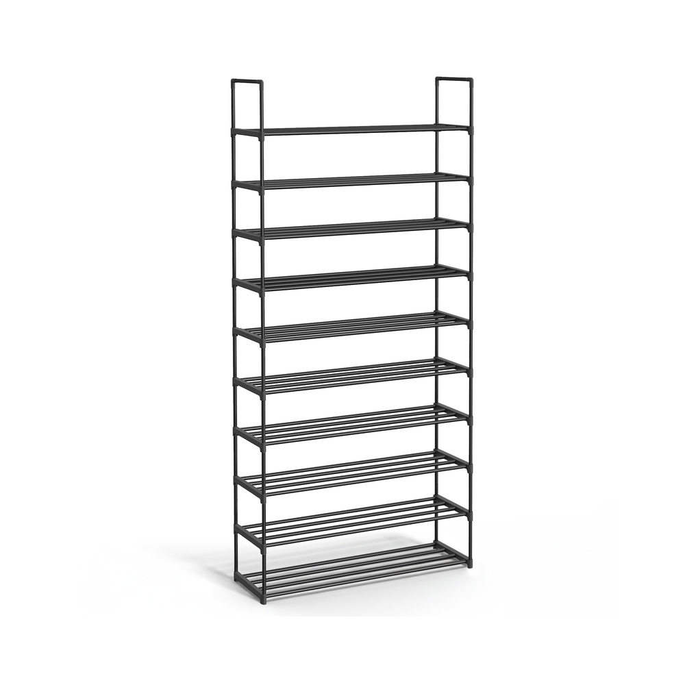 Shoe Rack 10-Tier Metal Shoe Storage Organiser 30 x 92 x 174 cm Black