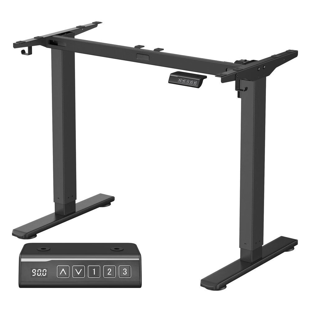 Electric standing desk frame with adjustable height and memory function
