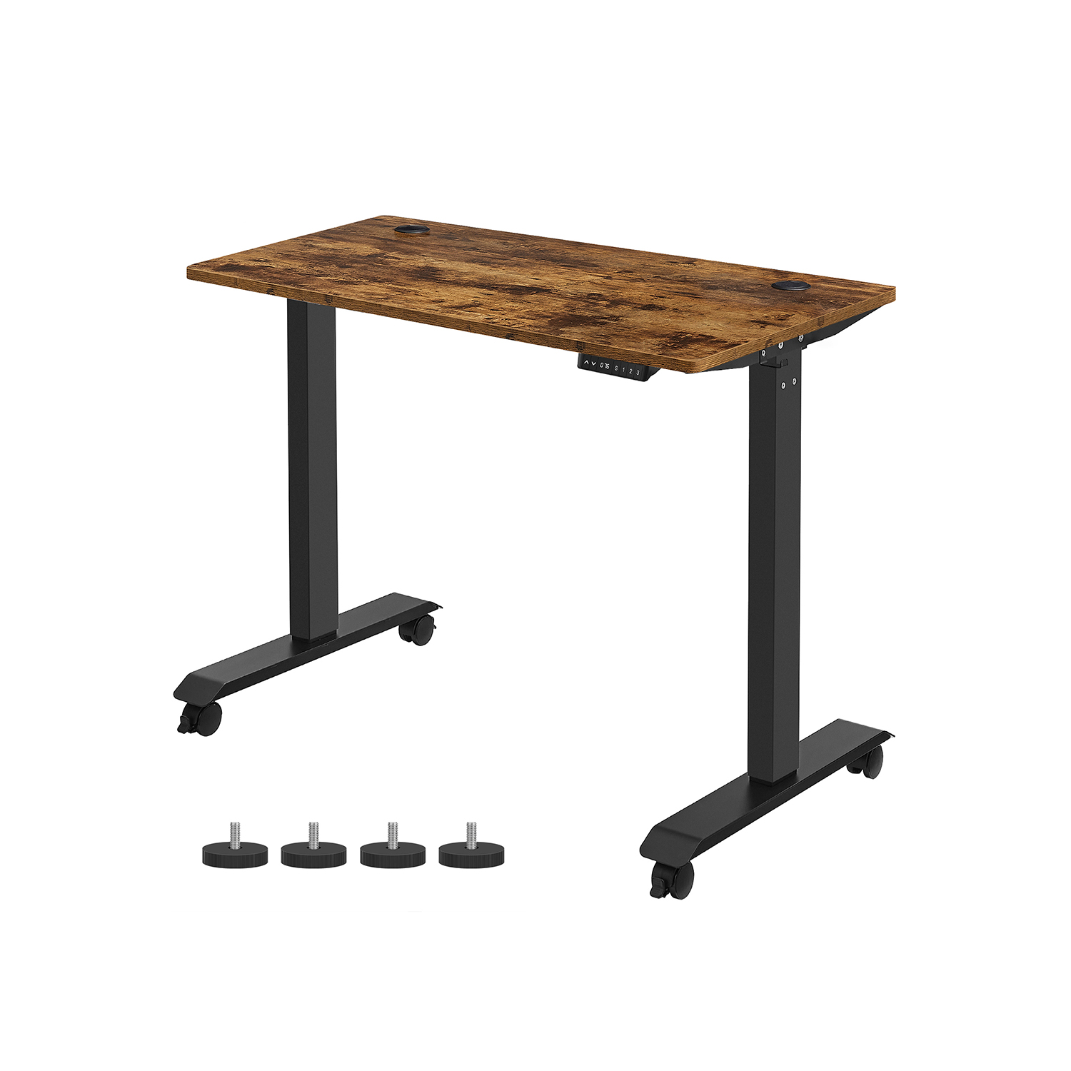 Height Adjustable Desk 60 x 120 x (86-130) cm Rustic Brown and Black Height Adjustable Desk 60 x 120 x (86-130) cm Rustic Brown and Black