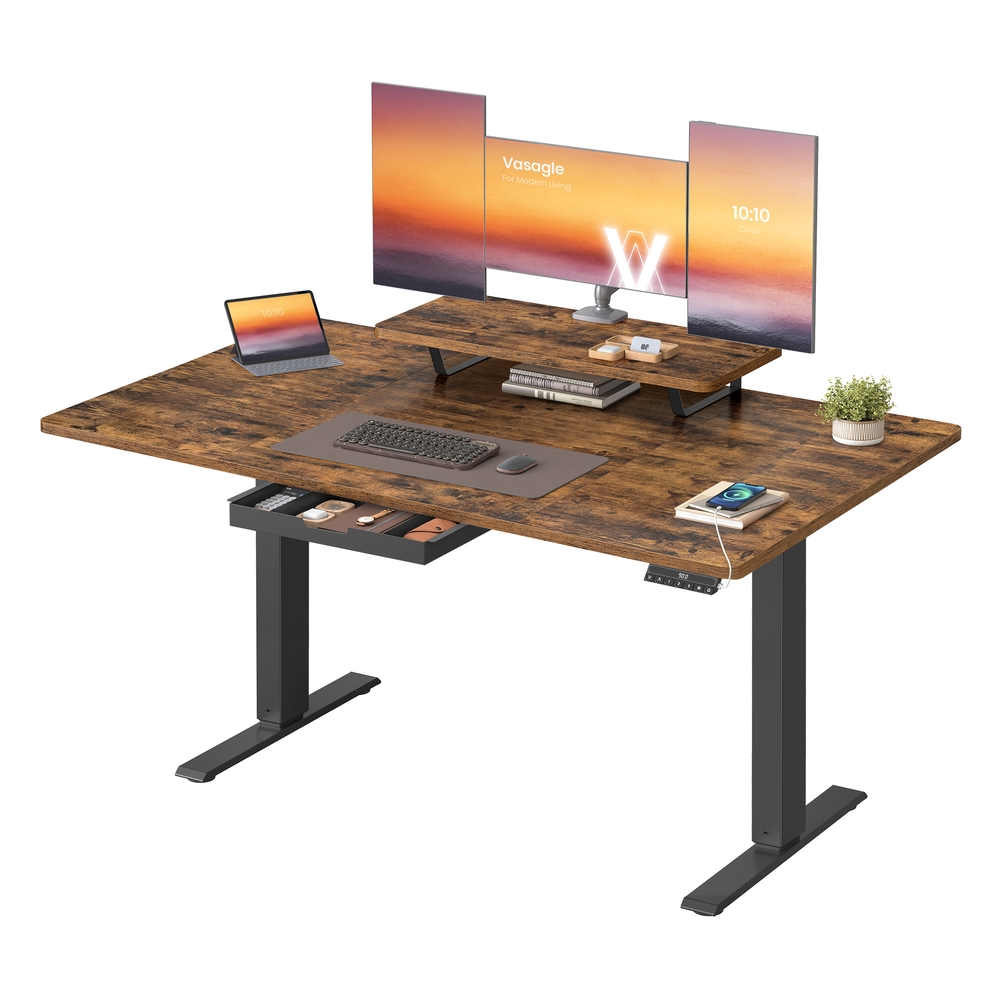 Electric standing desk with adjustable height and built in drawer Electric standing desk with adjustable height and built in drawer