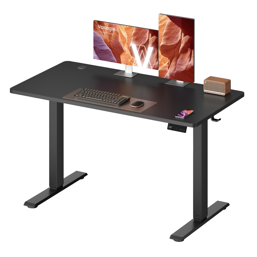 120 x 60 cm Electric Standing Desk with Adjustable Height and Reminder Ink Black