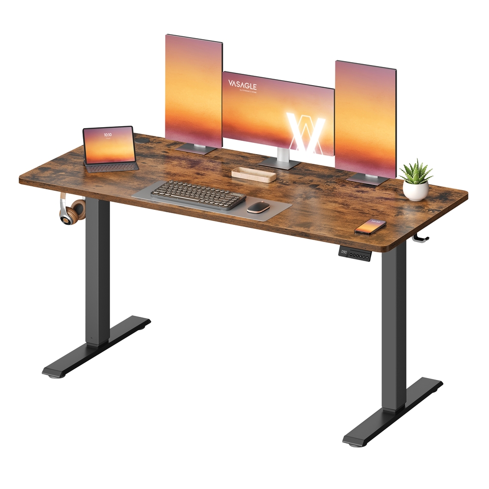 140 x 60 cm Height Adjustable Electric Standing Desk Rustic Brown