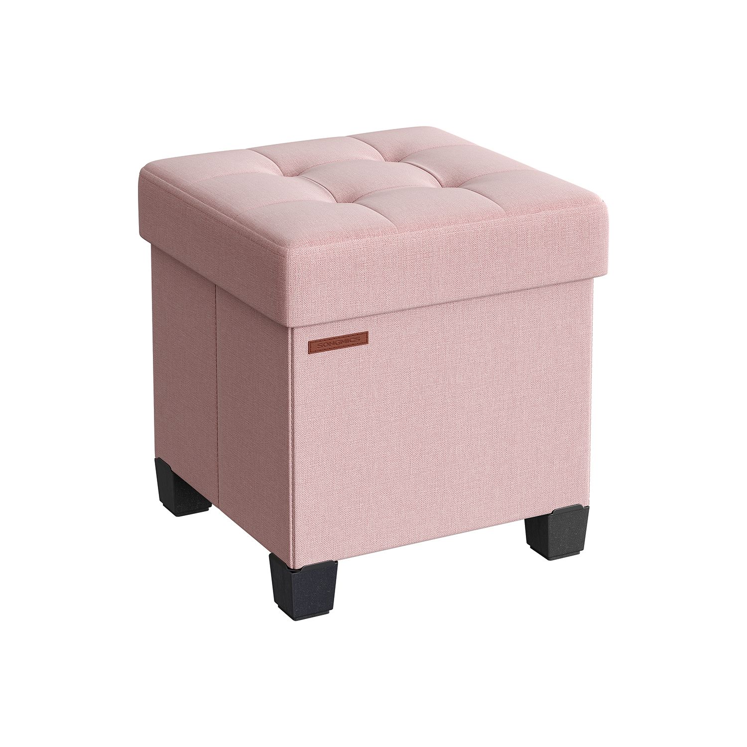 38 x 38 cm Foldable Storage Ottoman with Feet Jelly Pink 38 x 38 cm Foldable Storage Ottoman with Feet Jelly Pink