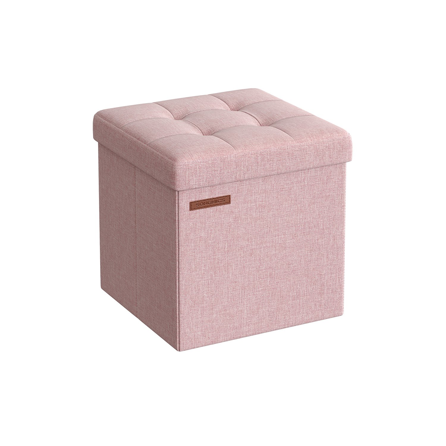 30 x 30 x 30 cm Foldable Storage Ottoman Jelly Pink