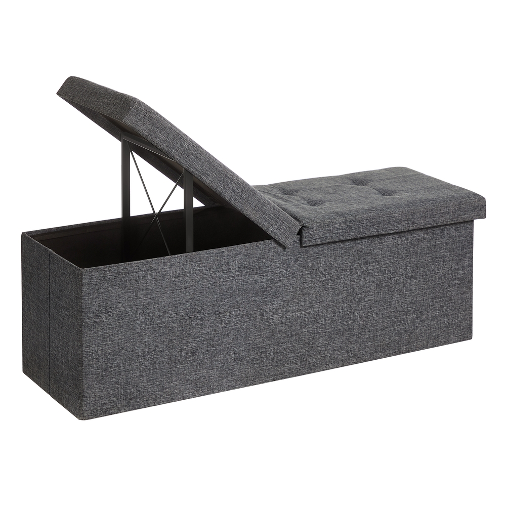 Dark Grey Storage Ottoman 120L