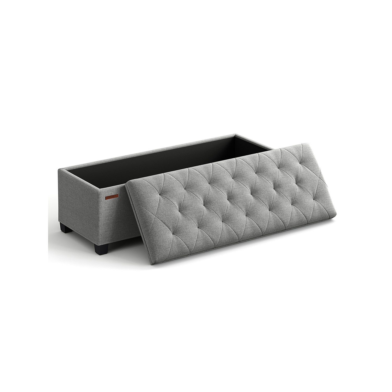 40 x 110 x 40 cm Storage Ottoman with Feet Light Grey 40 x 110 x 40 cm Storage Ottoman with Feet Light Grey