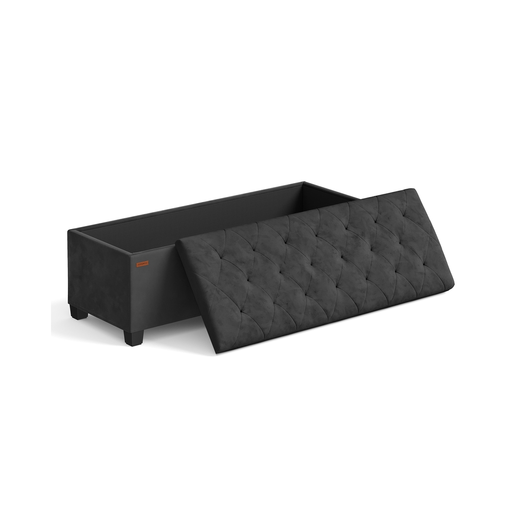 Storage Ottoman Bench with Legs 40 x 110 x 40 cm Ink Black Storage Ottoman Bench with Legs 40 x 110 x 40 cm Ink Black