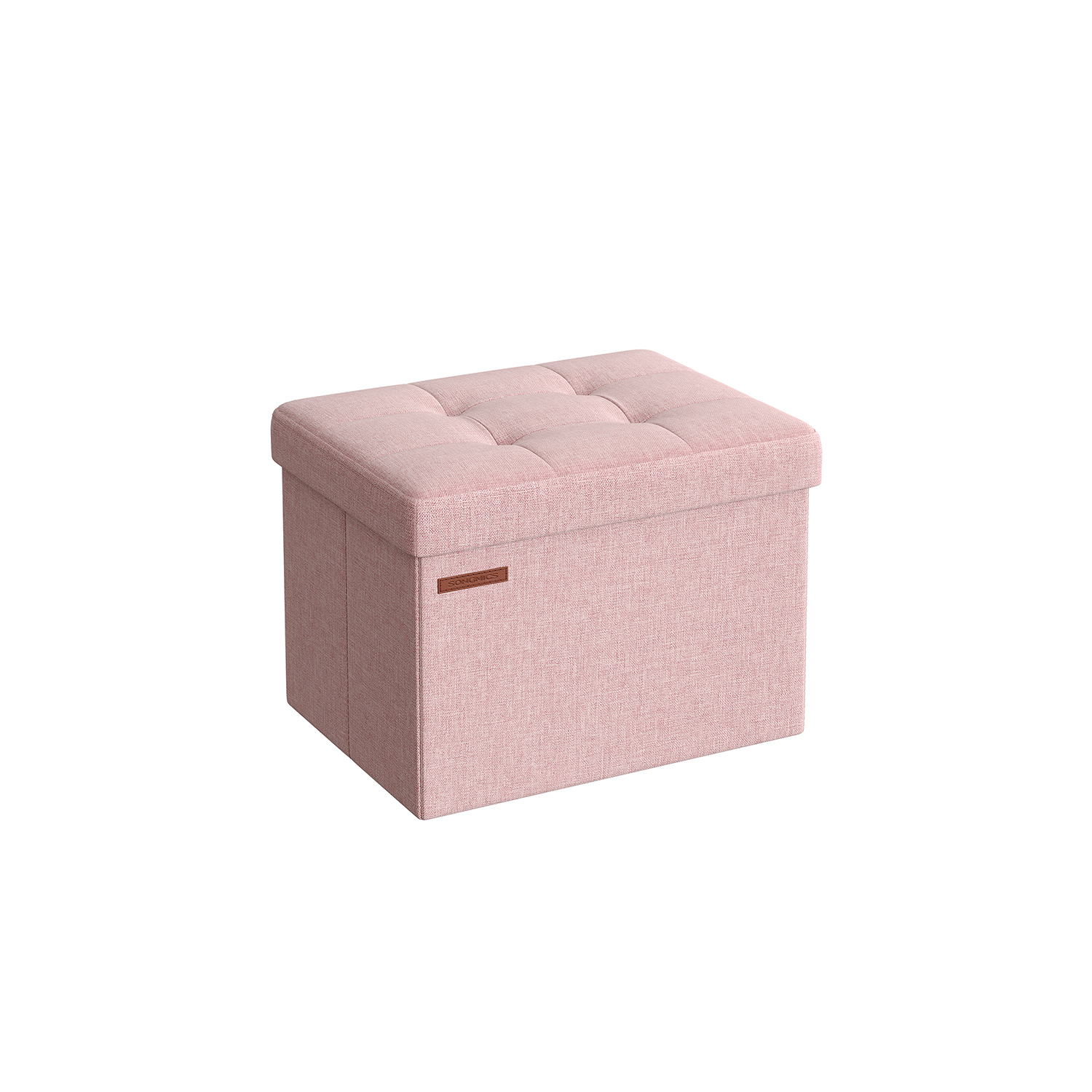 31 x 41 x 31 cm Foldable Storage Ottoman Jelly Pink