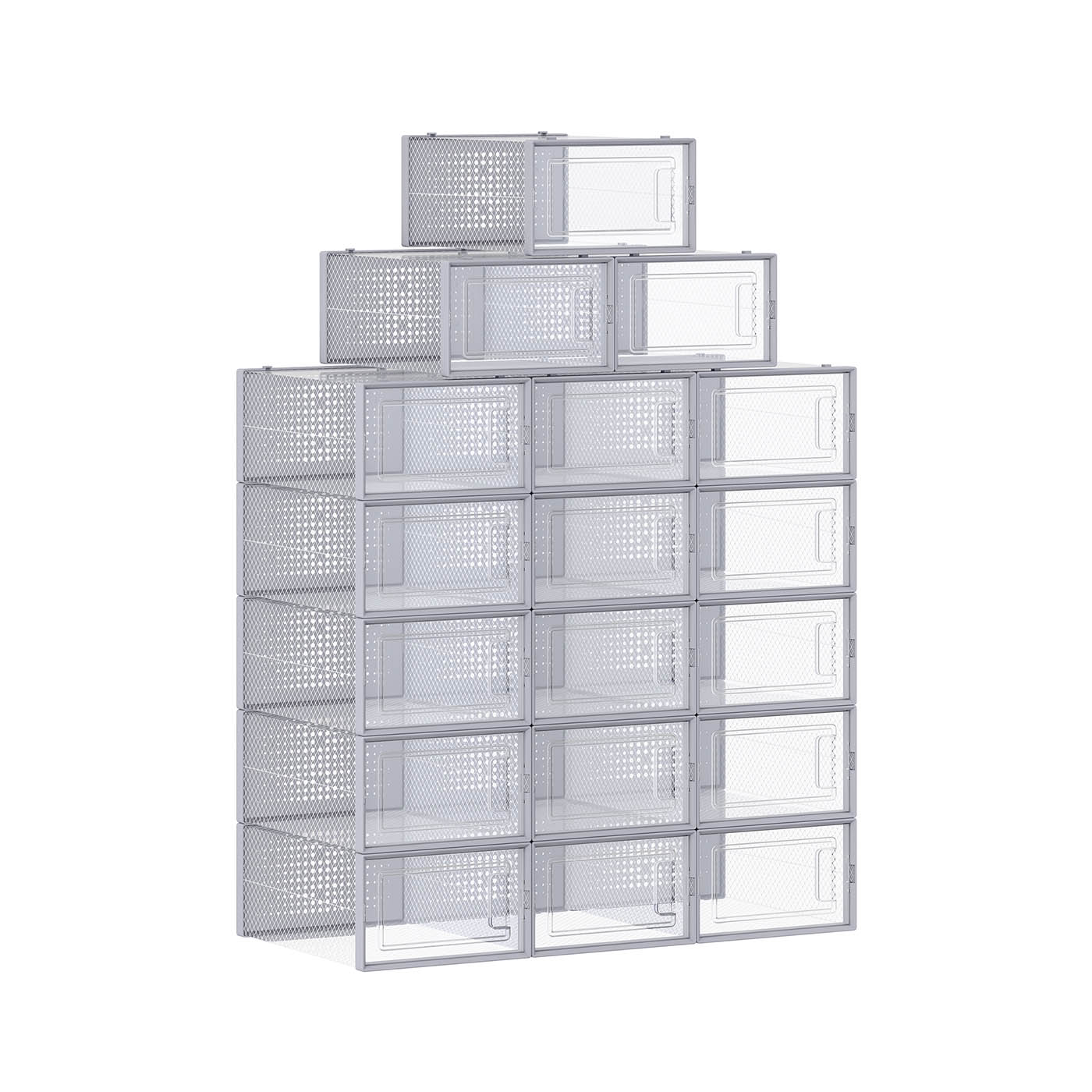 Pack of 18 Stackable Shoe Storage Organisers