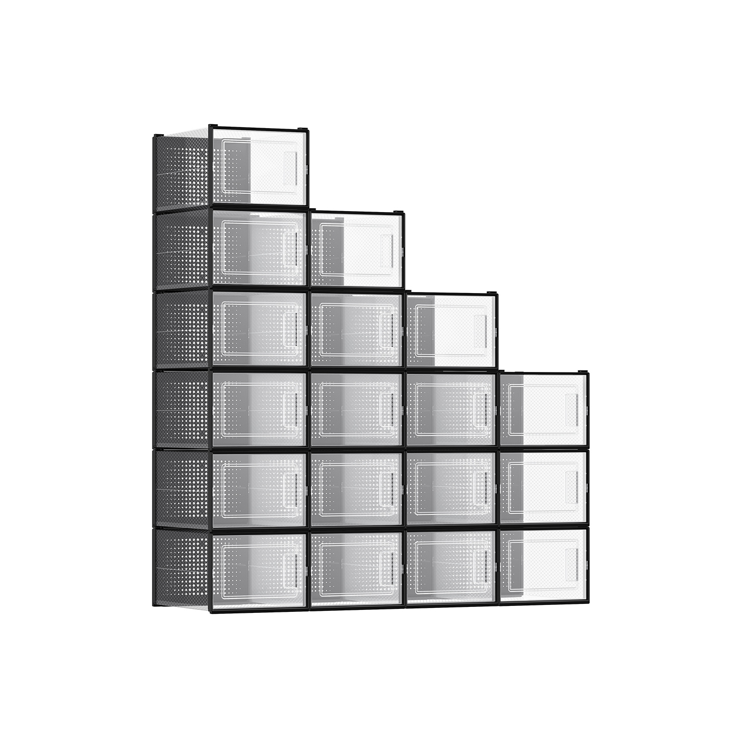 Pack of 18 Stackable Shoe Storage Organisers