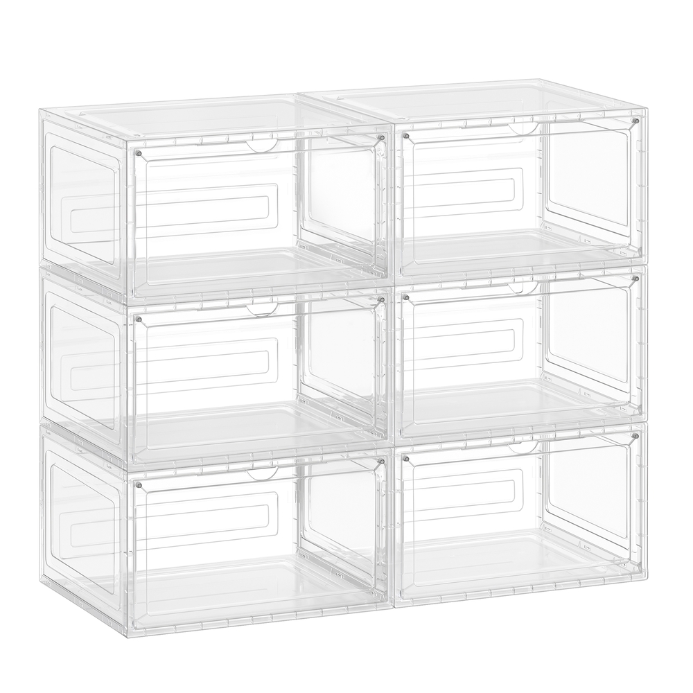 Stackable shoe boxes with doors