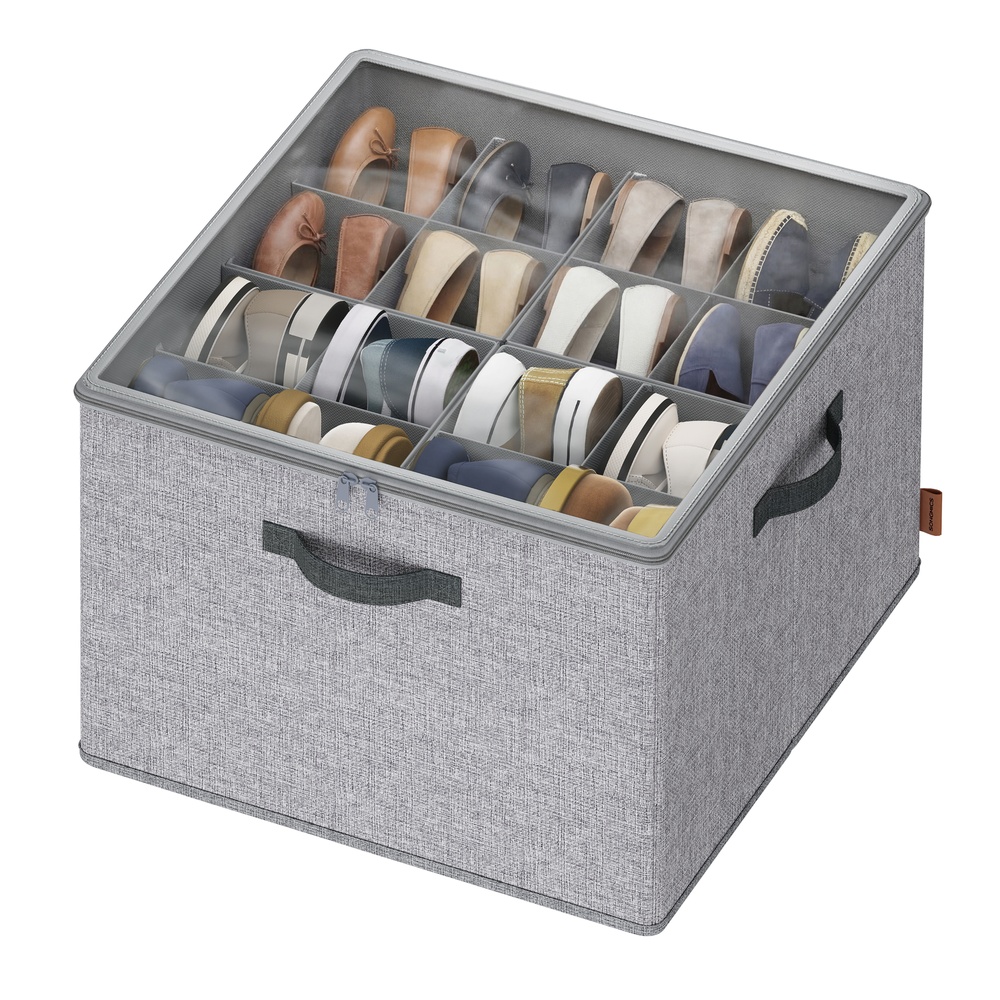 Shoe Organiser for 16 Pairs Stackable Dove Grey
