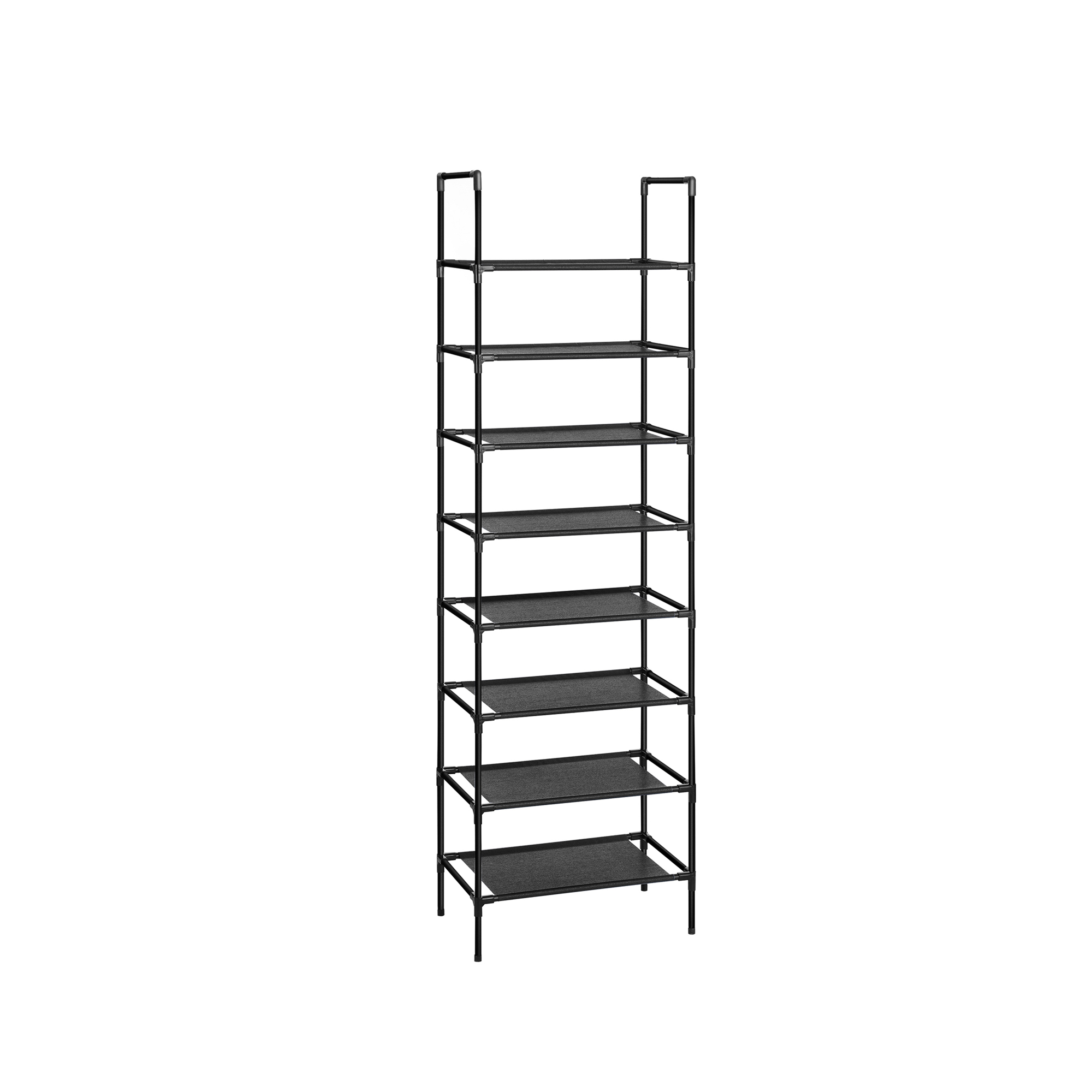 Set of 2 4-Tier Black Shoe Storage Rack | SONGMICS