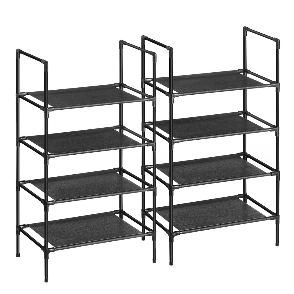 Set of 2 4-Tier Black Shoe Storage Rack Set of 2 4-Tier Black Shoe Storage Rack