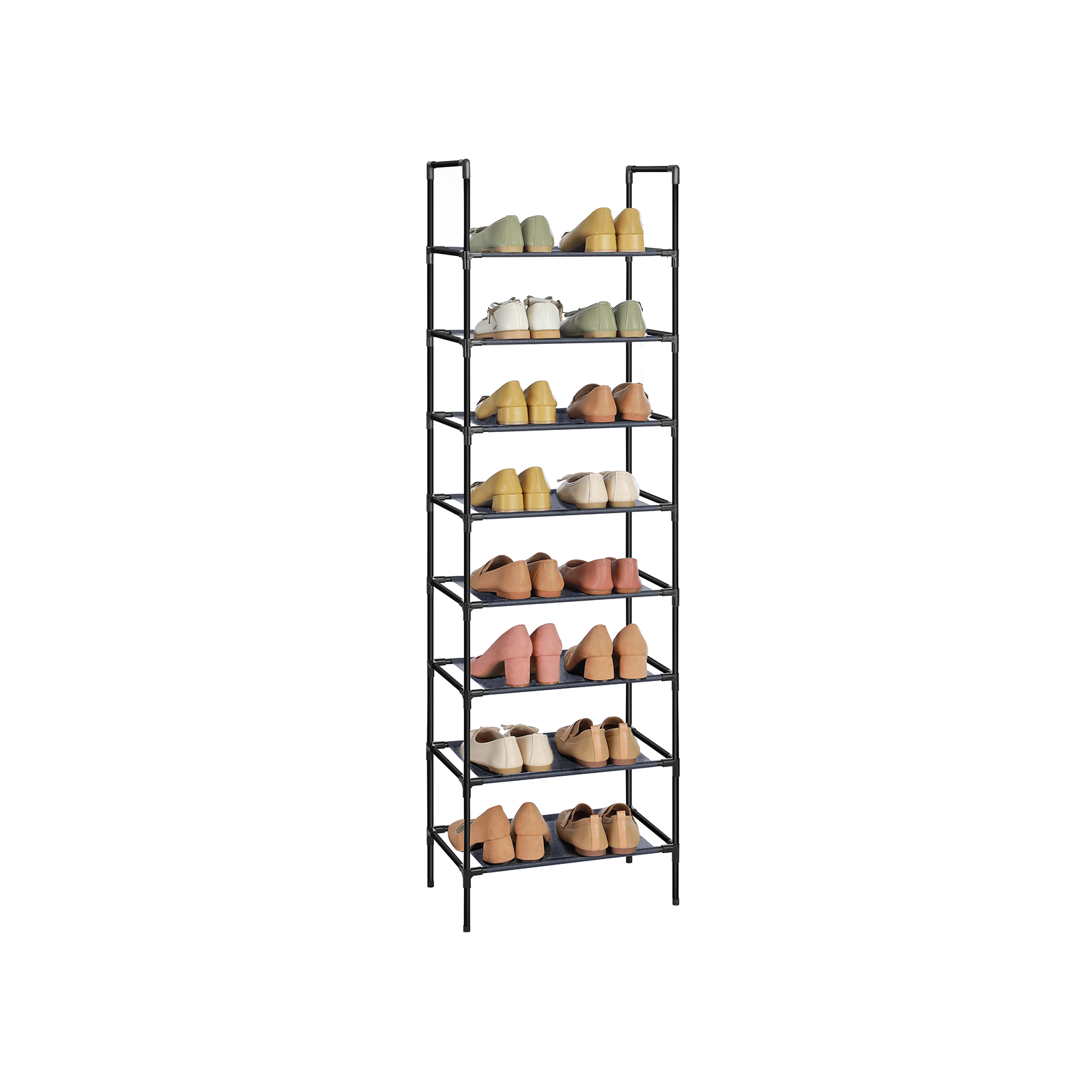 Set of 2 Grey Shoe Storage Rack with 4 Shelves SONGMICS