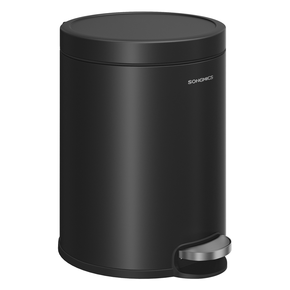 Bathroom Pedal Bin 1.6 Gallons (6 L) Steel Toilet Bin Ink Black
