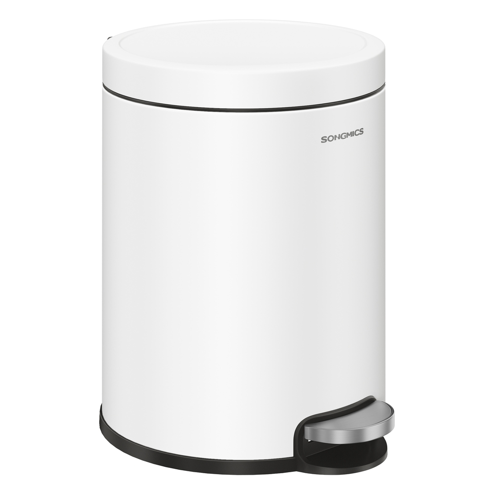 Bathroom Pedal Bin 1.6 Gallons (6 L) Steel Toilet Bin Cloud White Bathroom Pedal Bin 1.6 Gallons (6 L) Steel Toilet Bin Cloud White