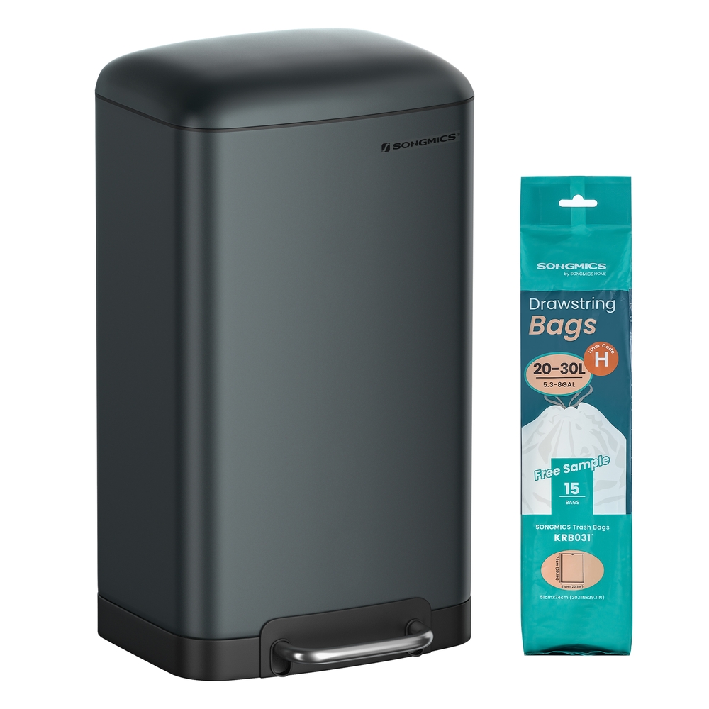 Grey Step Trash Can Recycling Bin