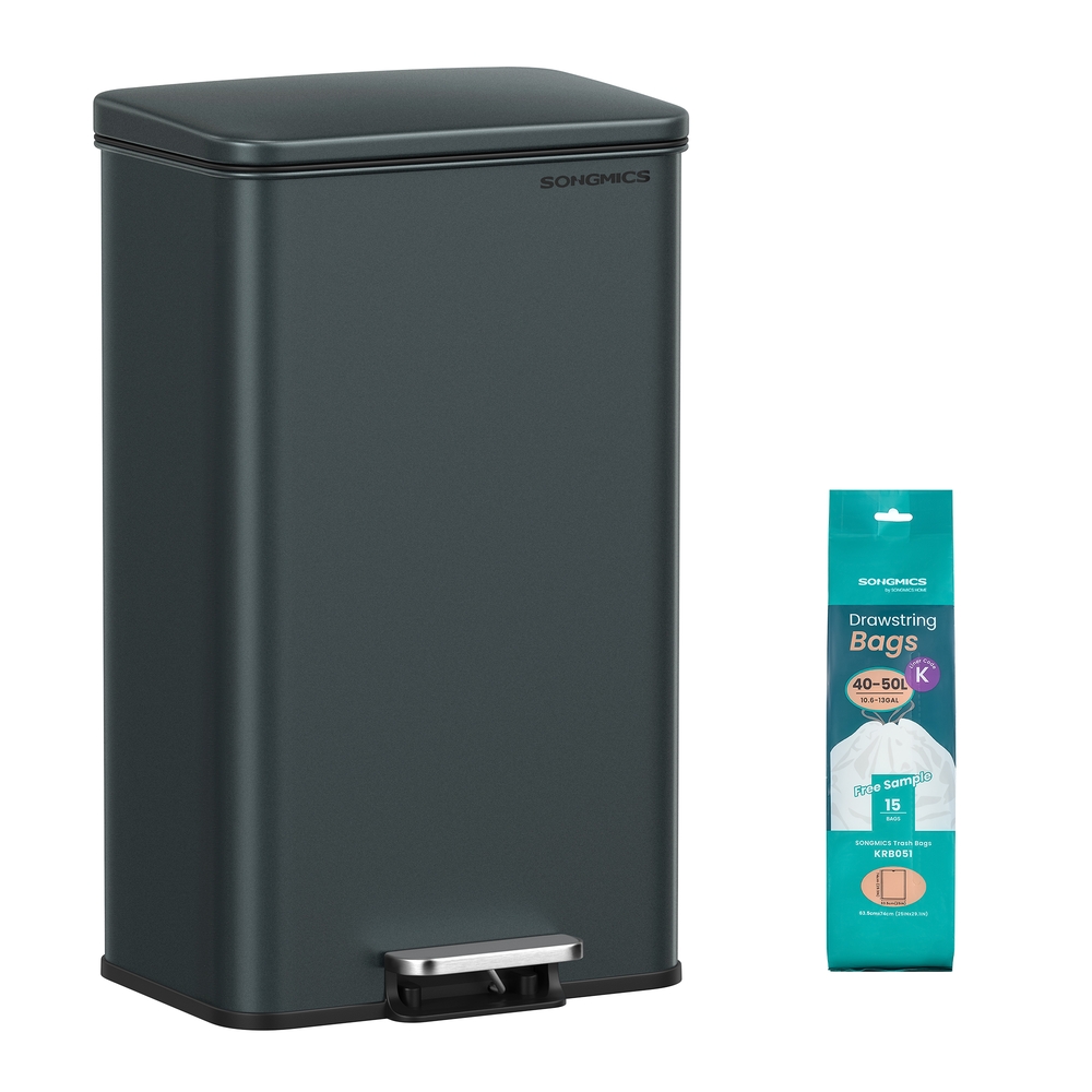 Large Step Rubbish Bin with Lid Charcoal Grey