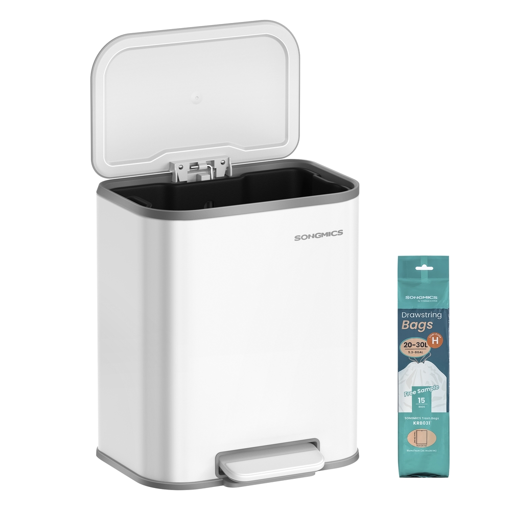 20L Kitchen Bin with Wide Non-Slip Pedal Cloud White