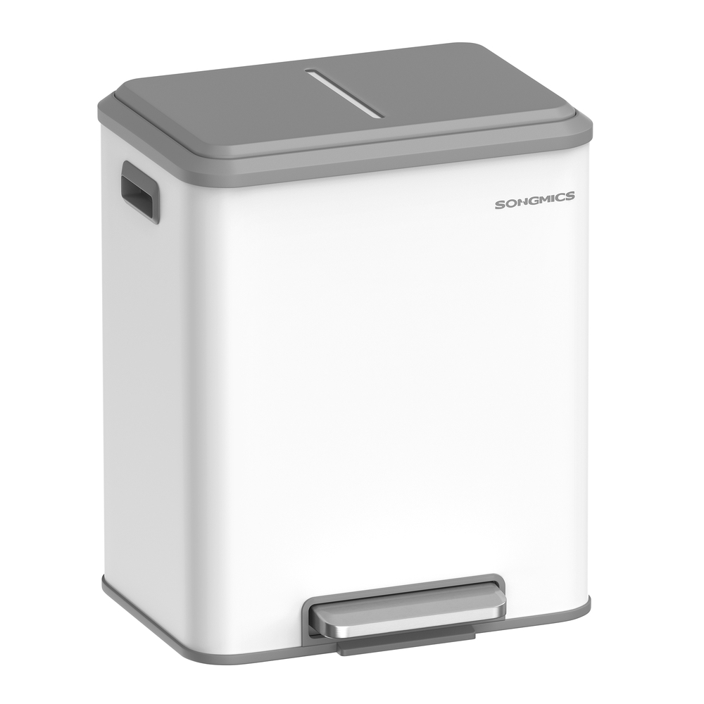 Double Bin for Recycling and Waste Cloud White