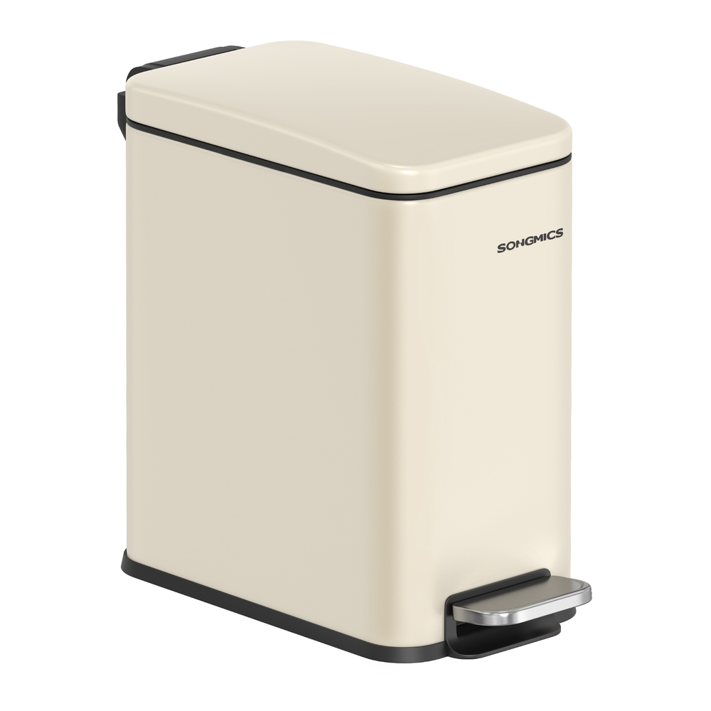 Bathroom Pedal Bin with Lid for Small Spaces Sand Beige Bathroom Pedal Bin with Lid for Small Spaces Sand Beige