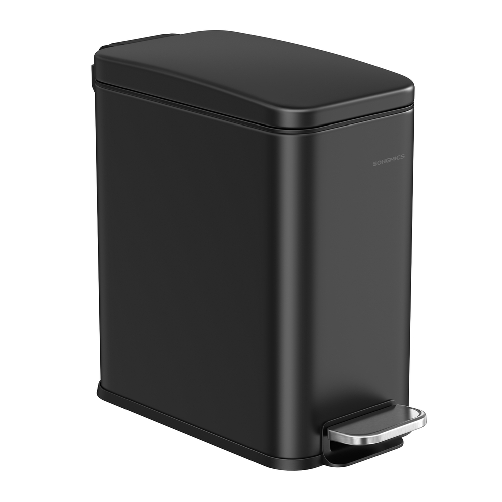 5L Bathroom Bin with Lid Black
