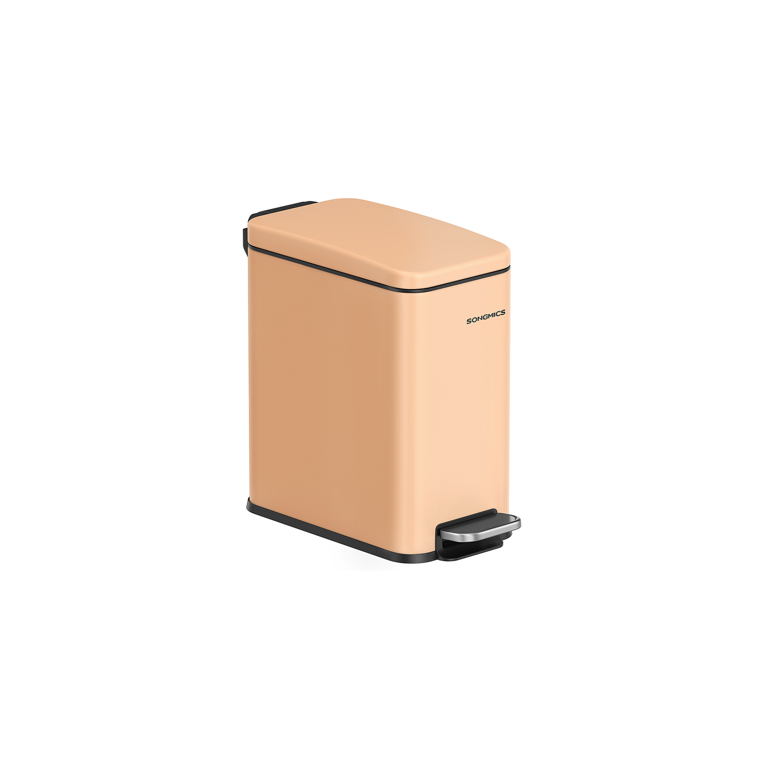 Small Bathroom Bin with Lid Peach Fuzz