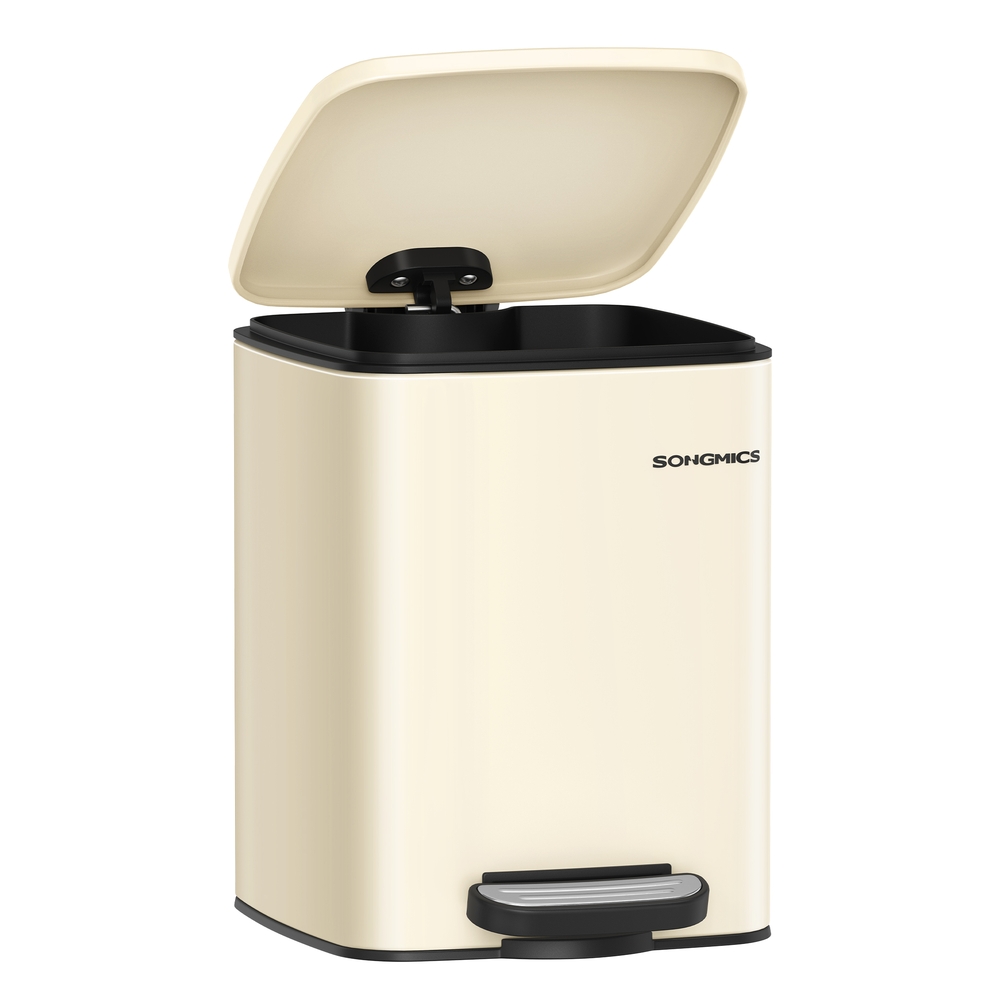 Kitchen Bin 1.6-Gallon (6 L) Trash Bin Stainless Steel Sand Beige
