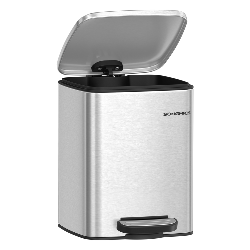 6L Pedal Toilet Bin for Small Spaces Metallic Silver