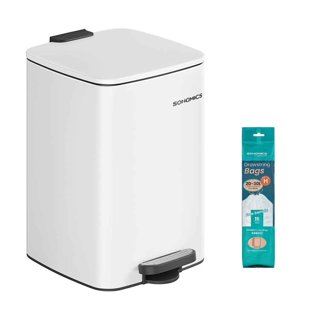 20L Steel Pedal Bin with Inner Bucket Cloud White