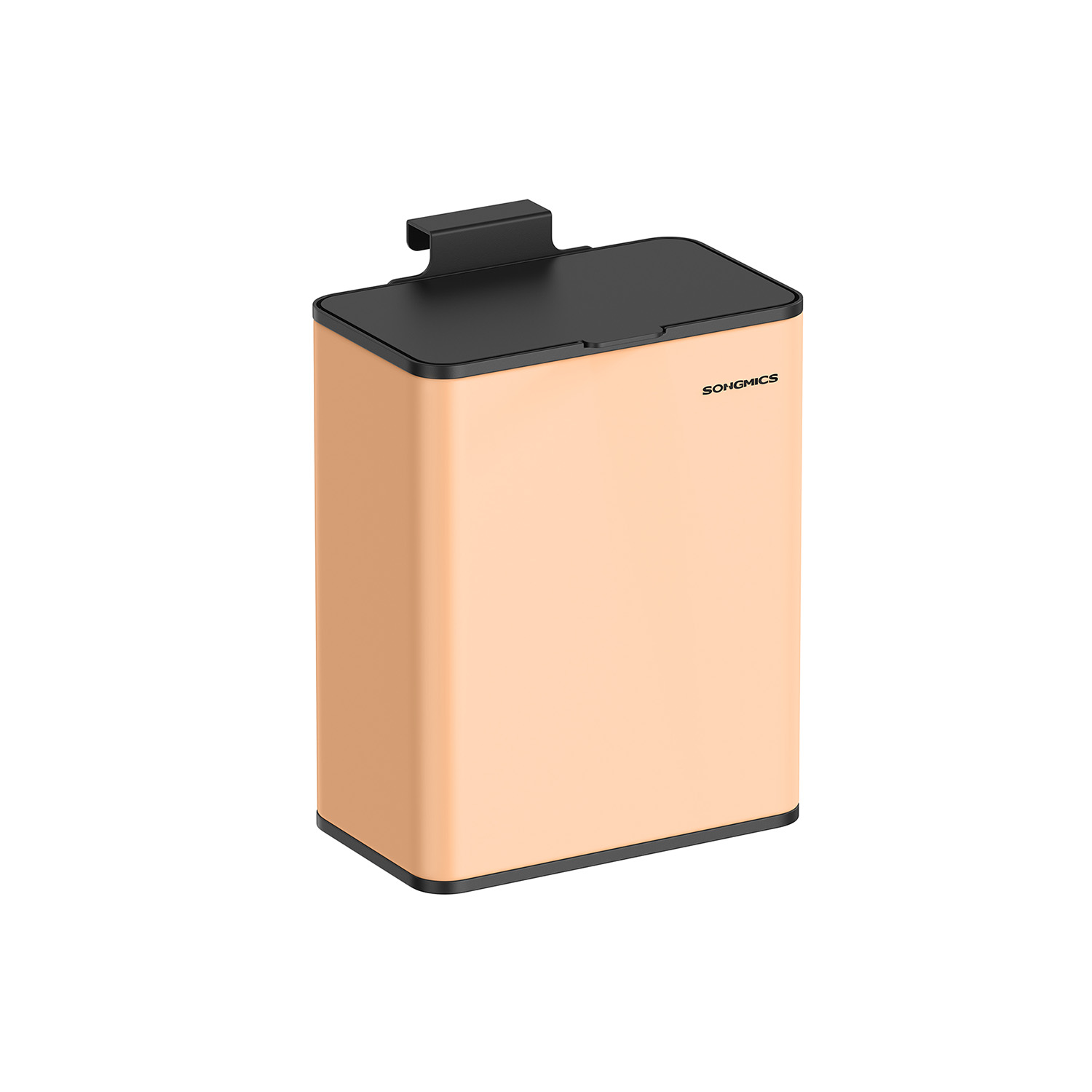 8 L Hanging Steel Kitchen Bin with Hooks Peach Fuzz