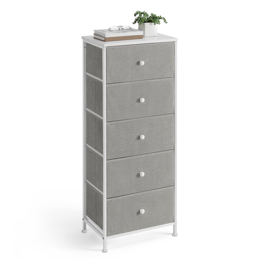 Chest of 5 Drawers Bedroom Dove Grey and Cream White Chest of 5 Drawers Bedroom Dove Grey and Cream White