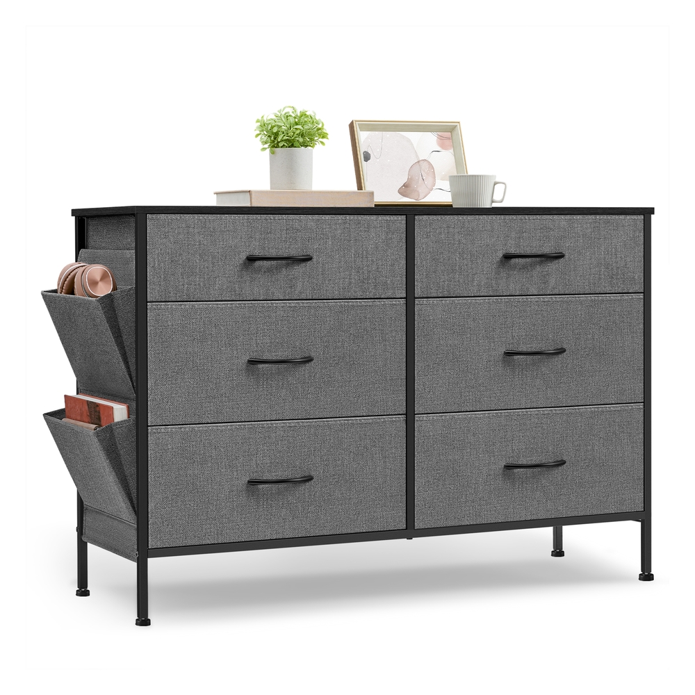 6-Drawer Dresser Charcoal Grey and Slate Grey