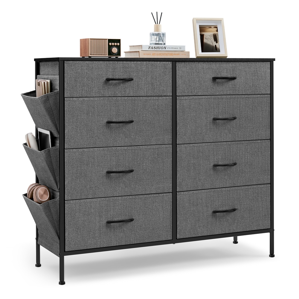 8-Drawer Dresser Charcoal Grey and Slate Grey