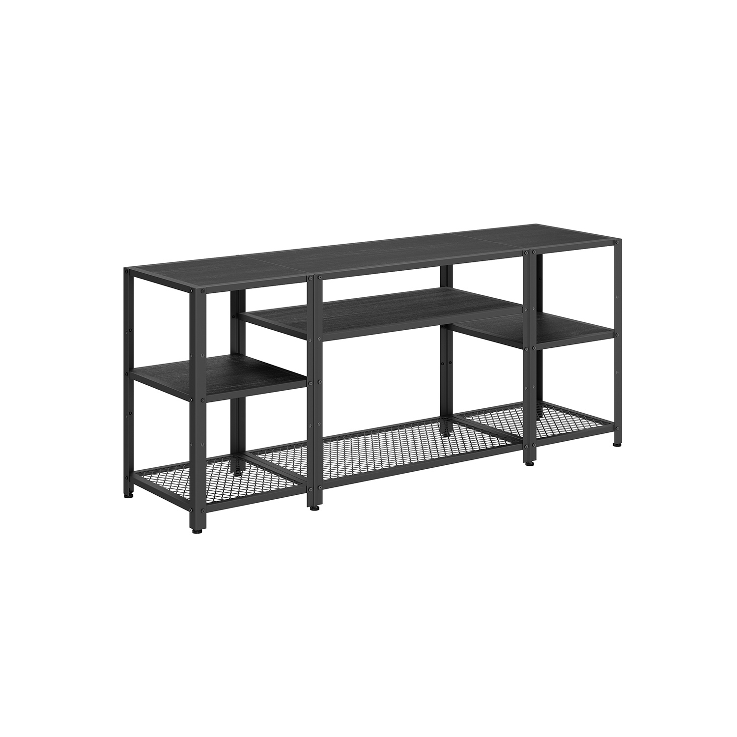 TV Stand for 65″ Wide TVs Charcoal Grey and Ink Black