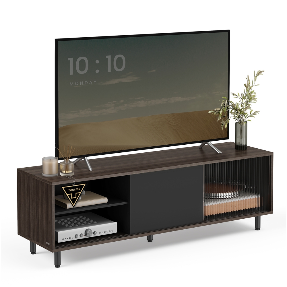 TV Stand for up to 60 Inch TV Ash Brown and Ink Black TV Stand for up to 60 Inch TV Ash Brown and Ink Black