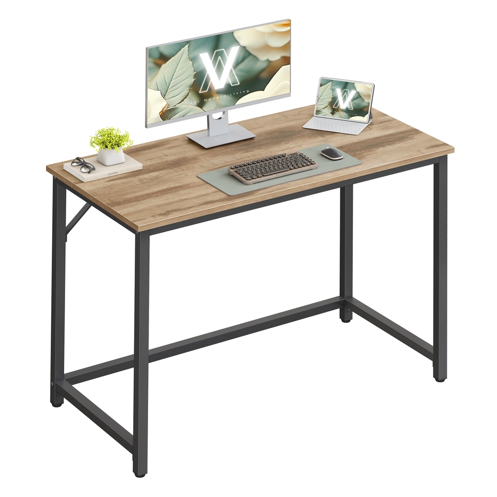 Computer Desk 100 x 50 x 76 cm Camel Brown and Ink Black