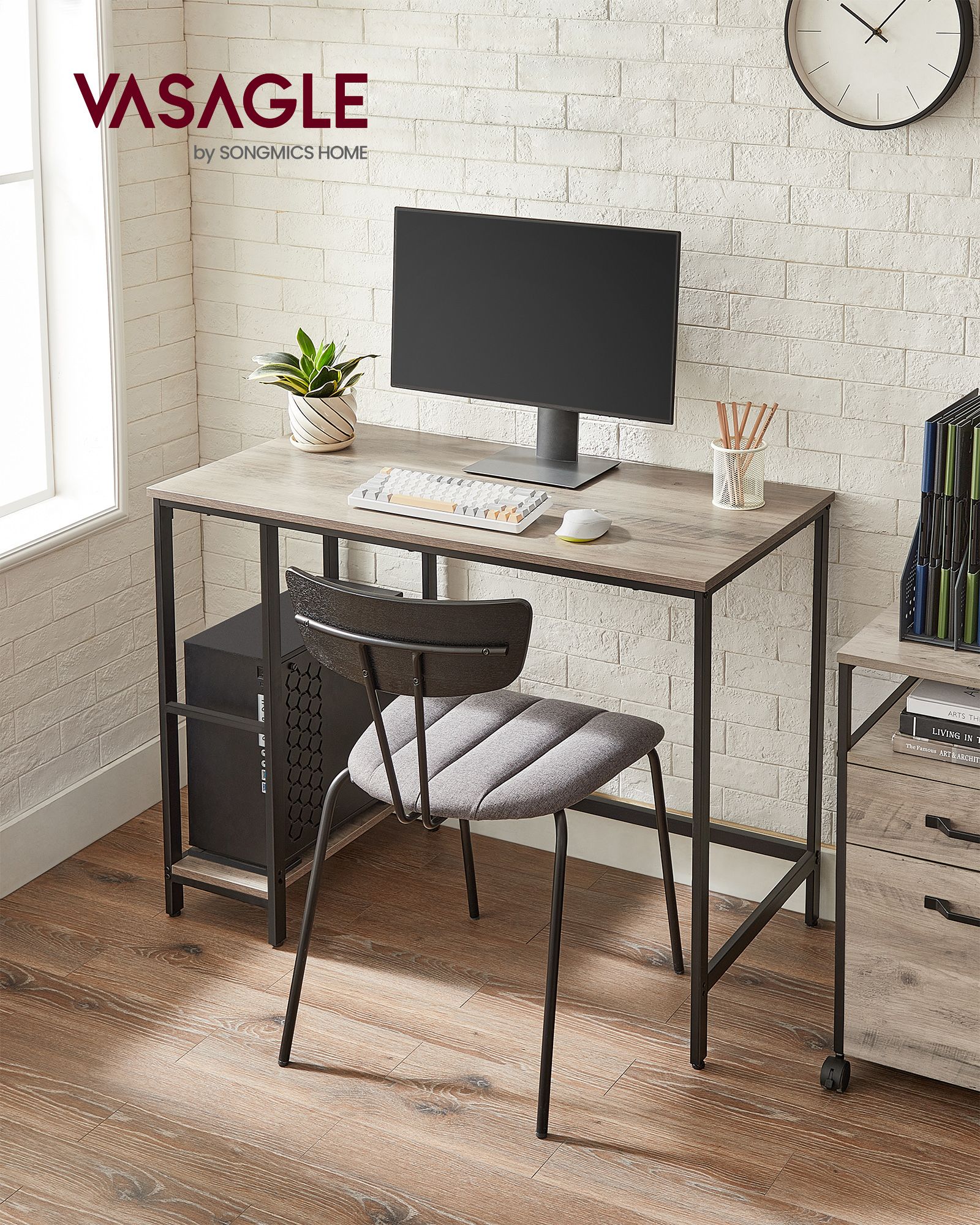 Writing Desk with 2 Shelves on Left or Right