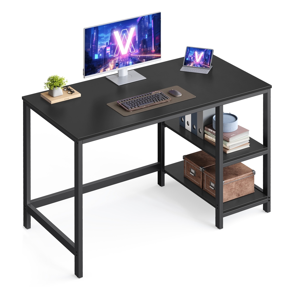 Writing Desk with 2 Shelves on Left or Right