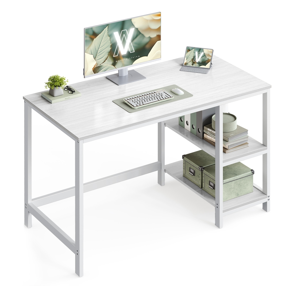 Writing Desk with 2 Shelves on Left or Right