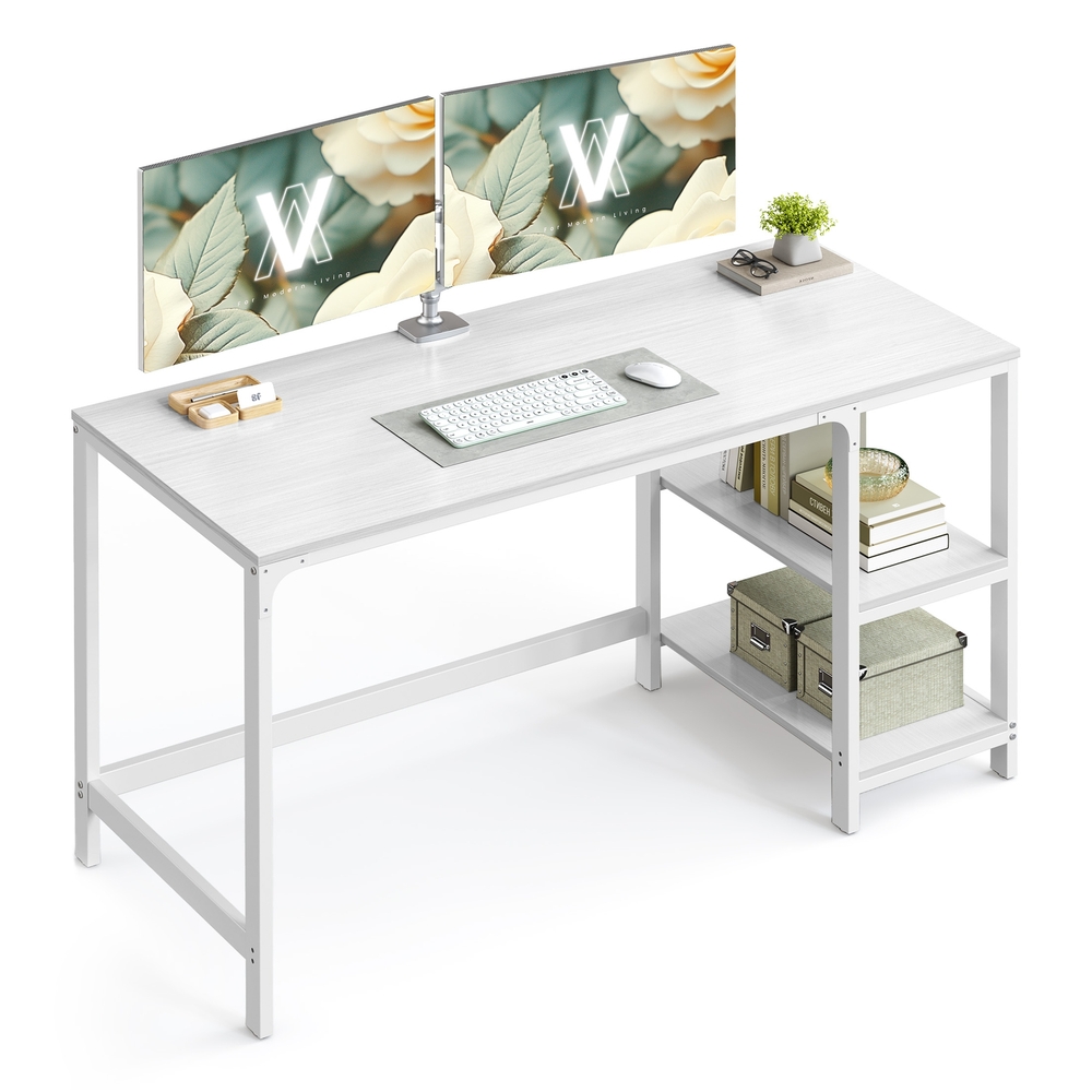 Computer Desk, Office Desk, 140 x 60 cm, Maple White