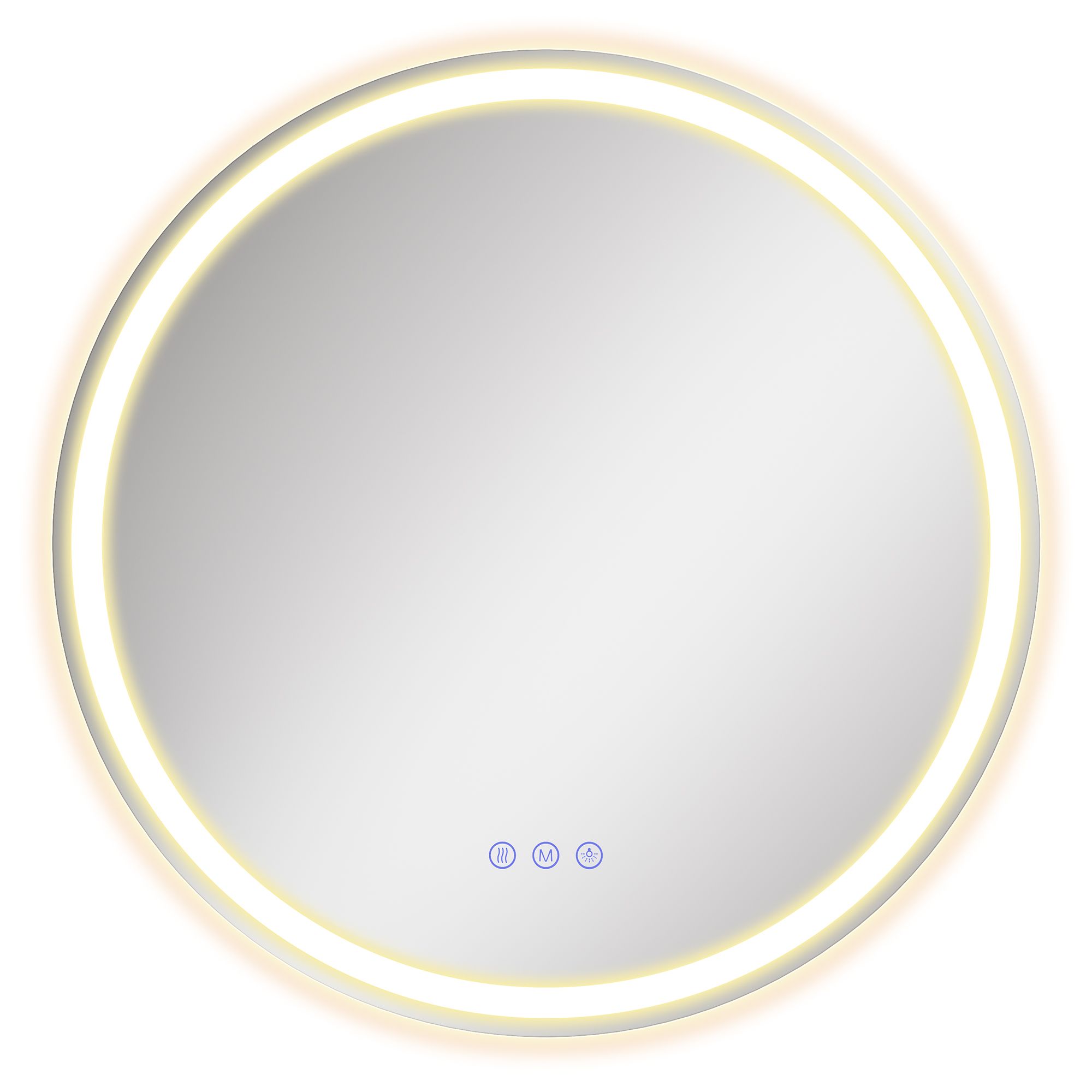 Matte white 51 cm round LED bathroom mirror with anti fog Matte white 51 cm round LED bathroom mirror with anti fog
