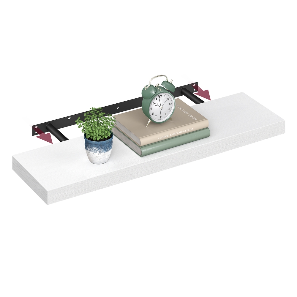 Wall Shelf Floating Shelf 20 x 80 x 3.8 cm Snow White Wall Shelf Floating Shelf 20 x 80 x 3.8 cm Snow White