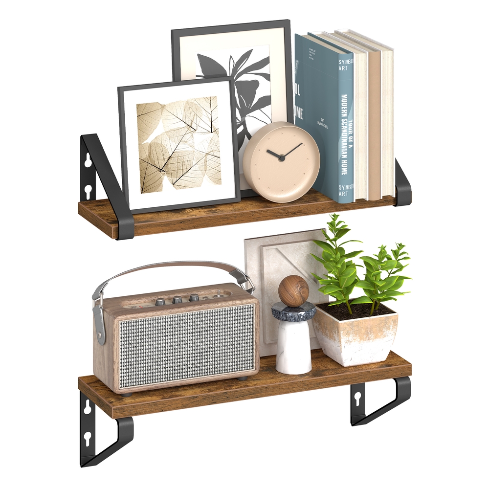 Set of 2 Wall Shelves 2 Mounting Ways