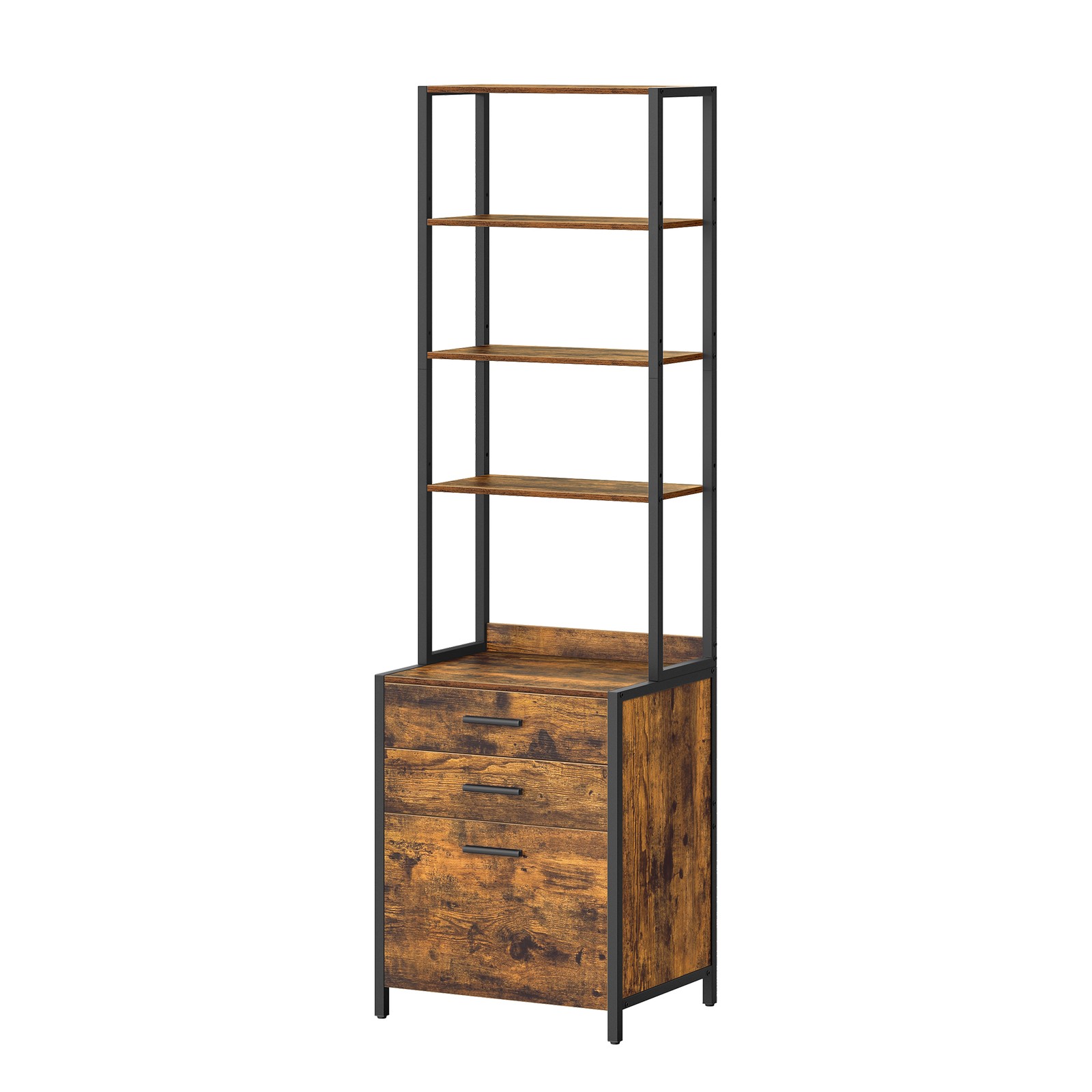 Office Storage Cabinet with Adjustable Shelves, 3-Drawer File Cabinet for Documents, Steel Frame